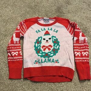 Kids’ Llama Christmas Sweater, Size 4/5 (XS)